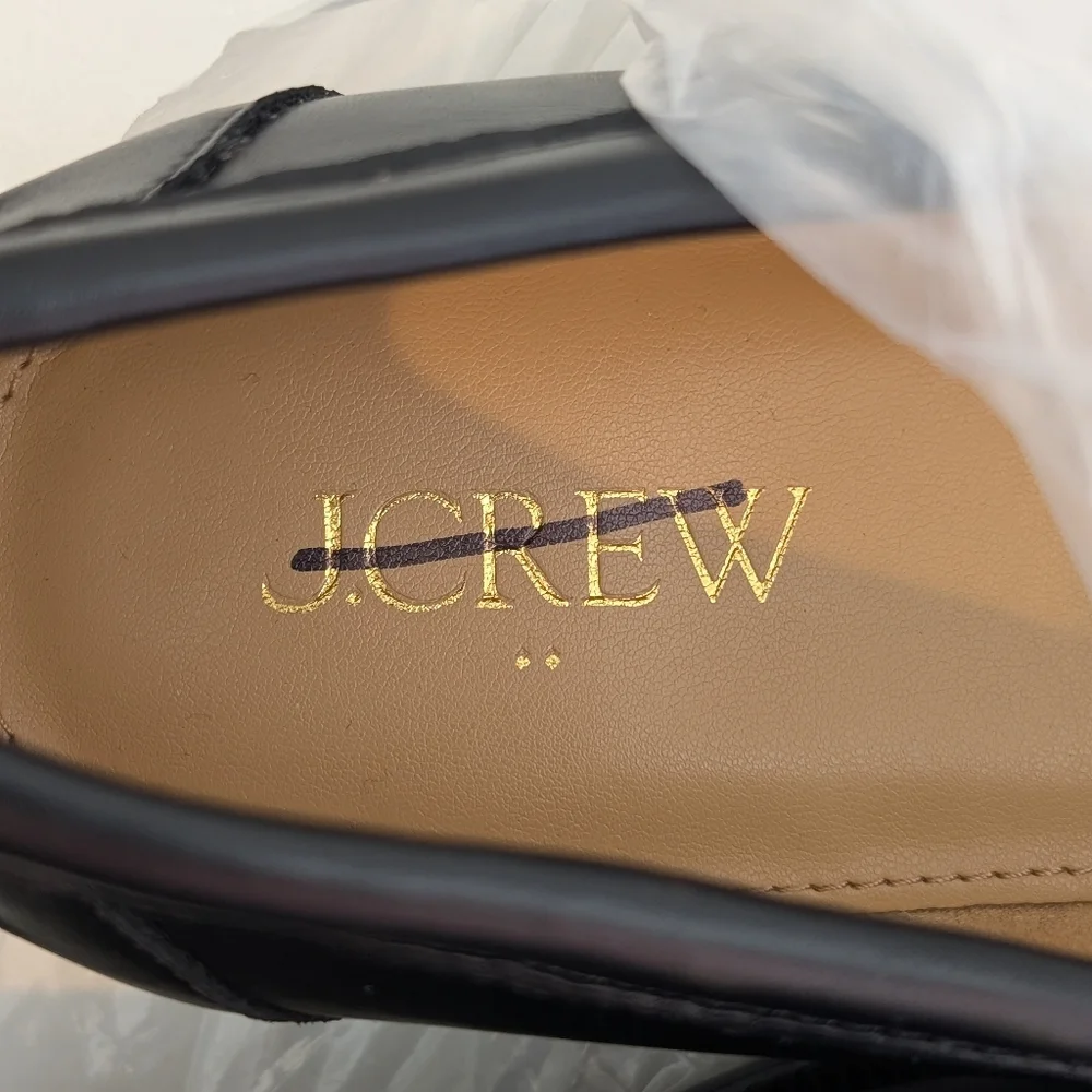 J. Crew Black Leather Horsebit Loafers Size 7 - Picture 7 of 7